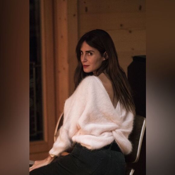 Ba&sh Fill Twisted Alpaca Wool Cream Sweater Backless Crew Scoop Size XS - Picture 9 of 14